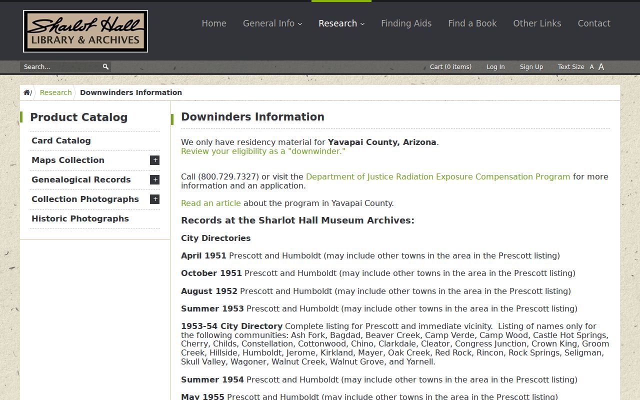 Prescott Valley city directory research sources at Sharlot Hall