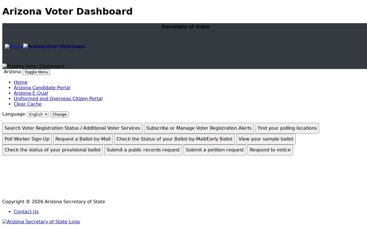 Prescott Valley resident lookup at Arizona voter information portal